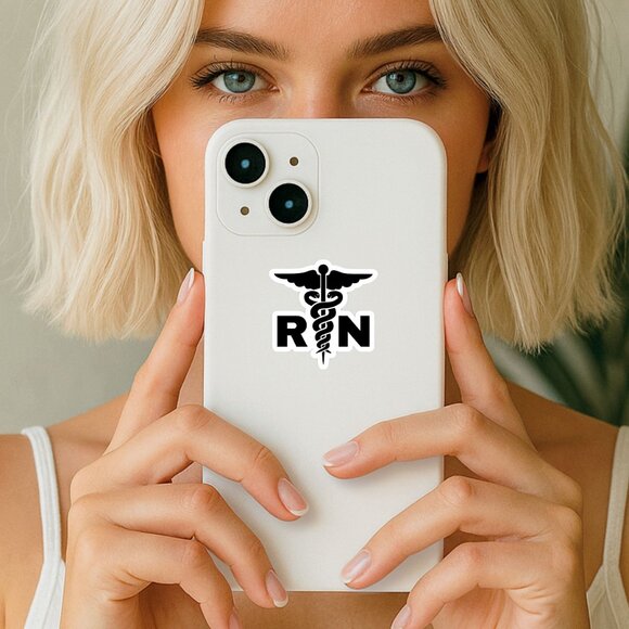 Registered Nurse R & N Symbol with font Sticker For Laptops iPhone notebook suit - Picture 1 of 7